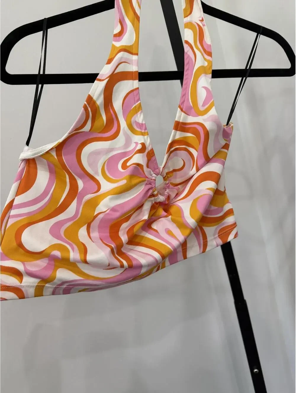 H&M Divided Women's Crop Top with Retro Swirl Pattern, Size M - Picture 2 of 5